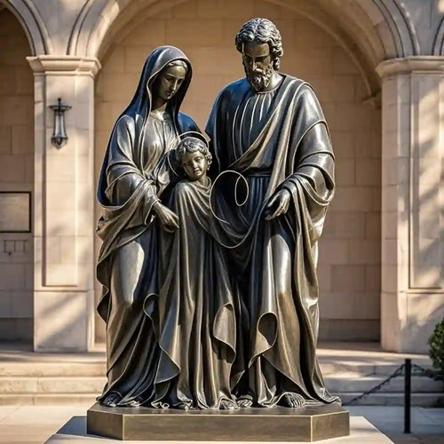 Life Size Holy Family Bronze Church Statue Style 2 - 72”H