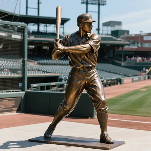 Life Size Bronze Baseball Player Statue III