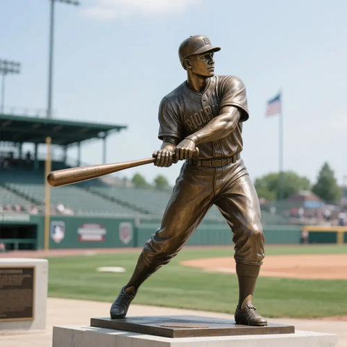 Life Size Bronze Baseball Player Statue V