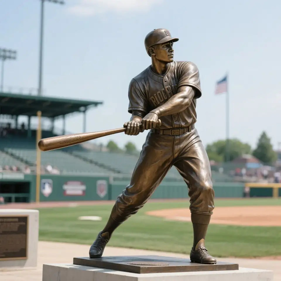Life Size Bronze Baseball Player Statue V