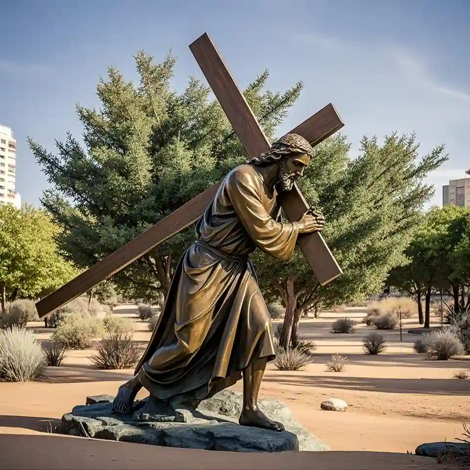 Life Size Jesus on the Way to Calvary Bronze Statue III - 72”H