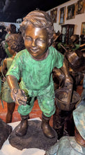 Load image into Gallery viewer, Bronze Boy Holding Frog Fountain Statue