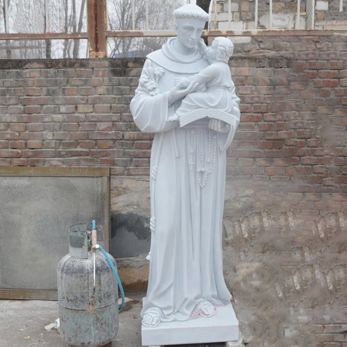 Life Size Saint Anthony of Padua with Baby Jesus Marble Statue