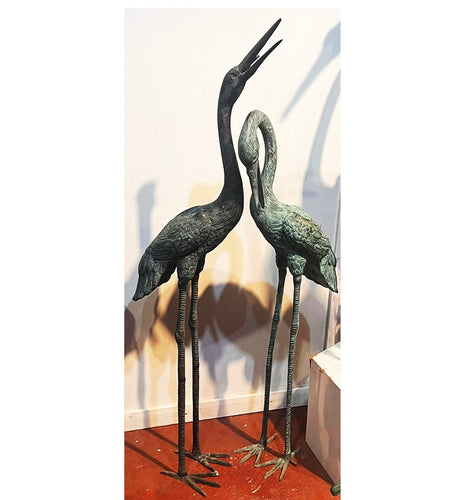 Beautiful Life Size Bronze Crane Fountain Statues