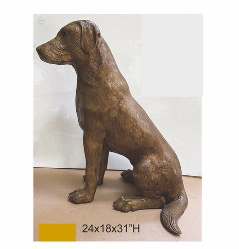 Bronze Labrador Retriever Dog Statue