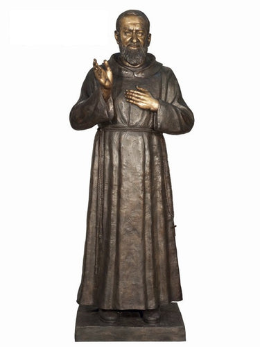 Life Size Padre Pio Bronze Statue - 73”H