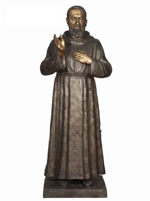 Life Size Padre Pio Bronze Statue - 73”H