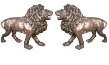 Load image into Gallery viewer, Standing Bronze Life Size Roaring Lion Sculpture