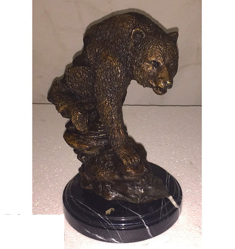 Bronze Bear Bust Sculpture
