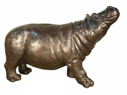 Bronze Standing Hippopotamus Fountain Statue