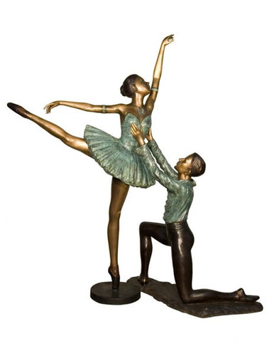 Bronze Ballerina Girl and her Partner Sculpture