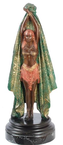 Bronze Chiparus Art Deco Woman Statue Chryselephantine Figure