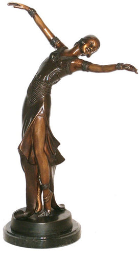 Bronze Chiparus Art Deco & Art Nouveau Woman Statue - 22”H