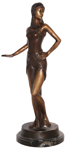 Bronze Chiparus Art Deco Woman Statue - 22”H