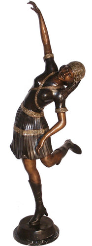Life Size Bronze Chiparus Art Deco Dancer Woman Statue - 57”H