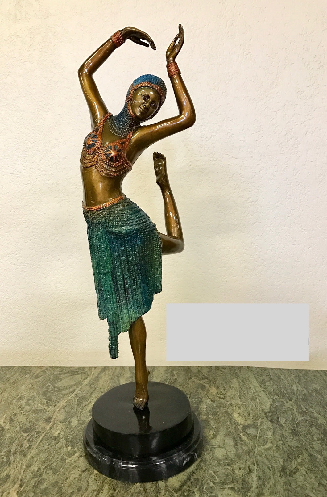 Bronze Art Deco Dancer Woman Statue - 22”H