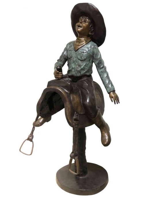Bronze Texan Cowboy on Rodeo Statue