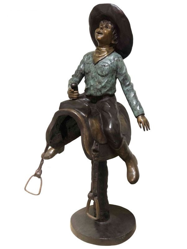 Bronze Texan Cowboy on Rodeo Statue