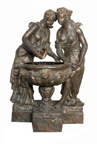 Grand Greek Maiden Bronze Courtyard Fountain - 44”H