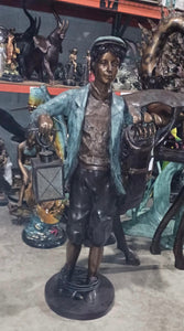 Bronze Golf Caddy Boy Statue - 64”H