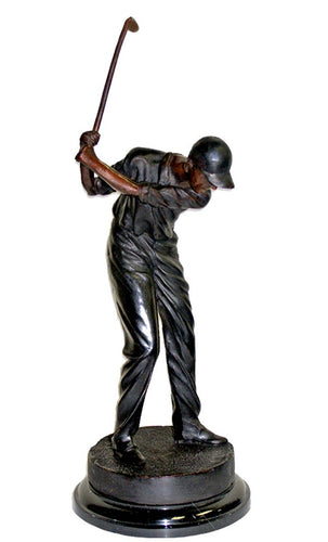 Bronze Male Golfer Tabletop Sculpture