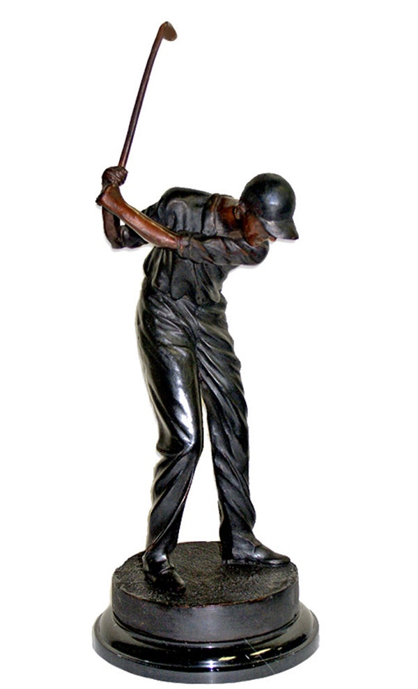 Bronze Male Golfer Tabletop Sculpture