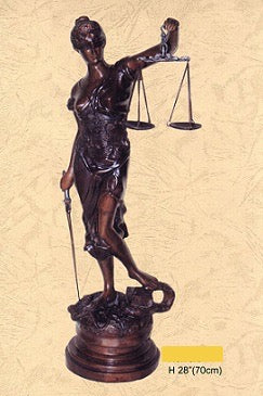 Large Bronze Lady Justice Sculpture - 28”H