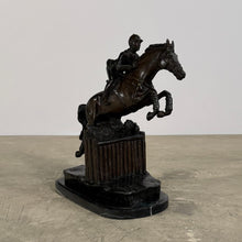 Load image into Gallery viewer, Horse Riding Equestrian Jockey Bronze Statue