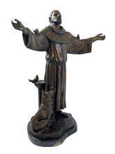 Load image into Gallery viewer, Saint Francis of Assisi Bronze Statue - Arms Outstretched