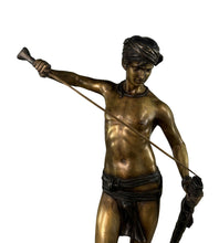 Load image into Gallery viewer, David with Goliath Head Bronze Sculpture by Antonin Mercie