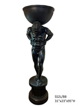 Load image into Gallery viewer, Life Size Bronze Atlas the Greek Titan Holding Garden Urn