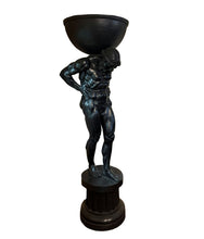 Load image into Gallery viewer, Life Size Bronze Atlas the Greek Titan Holding Garden Urn