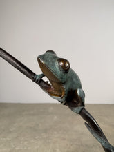 Load image into Gallery viewer, Bronze Frog on Branch Fountain Statue