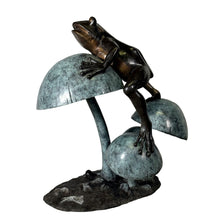 Load image into Gallery viewer, Large Frog on Mushroom Bronze Fountain Statue