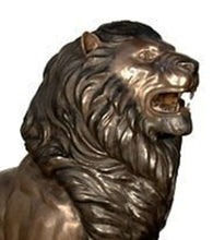 Load image into Gallery viewer, Life Size Bronze Estate Lions Pair - Mouth Open