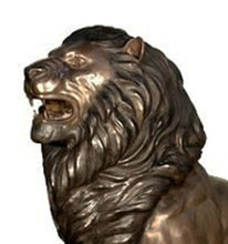 Load image into Gallery viewer, Life Size Bronze Estate Lions Pair - Mouth Open