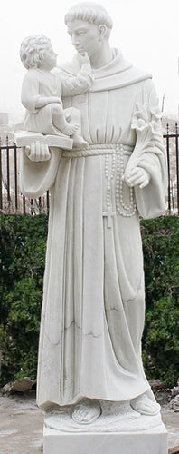 Life Size Saint Anthony with Baby Jesus Marble Statue