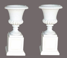 Load image into Gallery viewer, Lancaster English Garden Marble Urns with Pedestals Pair