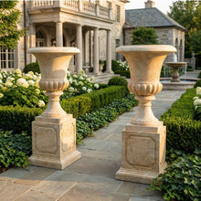 Load image into Gallery viewer, Marble Garden Tuscan Roman Urns Pair