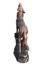 Load image into Gallery viewer, Life Size Bronze Howling Wolf Sculpture - 84”H