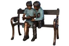 Load image into Gallery viewer, Bronze Reading Children Library Statue