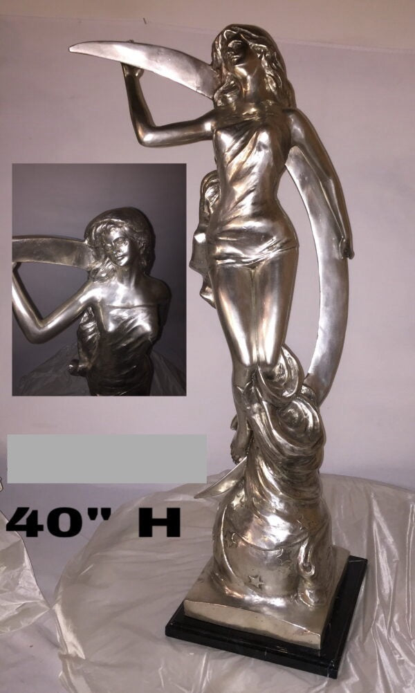 Bronze Goddess Luna Statue - 40”H