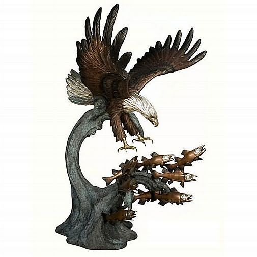 Bald Eagle Descending to the Sea - Bronze Sculpture