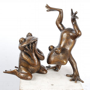 Set of 2 Frog Figurines