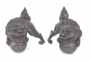 Set of Bronze Foo Dog Sculptures