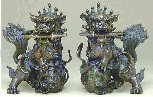 Set of Fu Lion Sculptures - 8