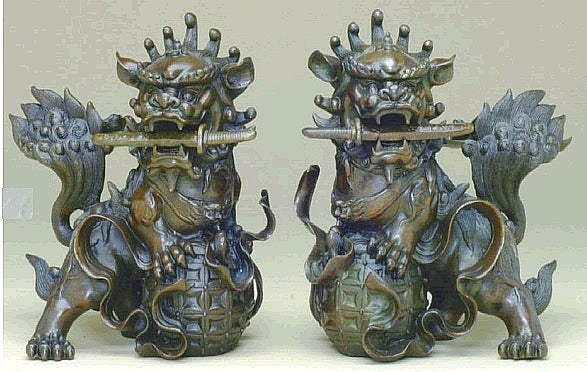Set of Fu Lion Sculptures - 8