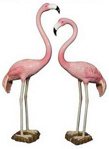 Pair of Flamingo Bronze Sculptures