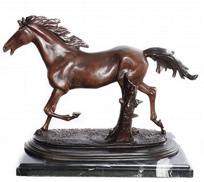 Galloping Horse on Marble Base