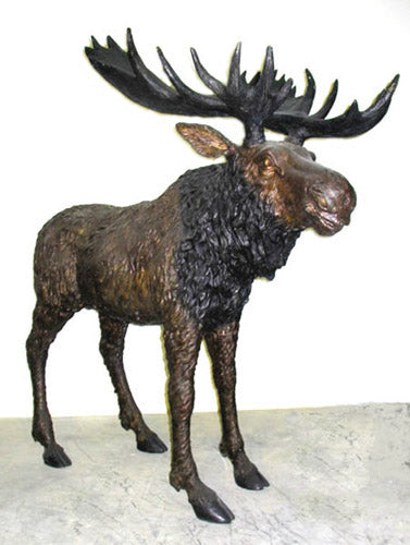 Life Size Standing Male Moose Sculpture